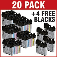 Brother LC980 Bk/C/M/Y Compatible Black & Colour 20 Ink Cartridge Pack