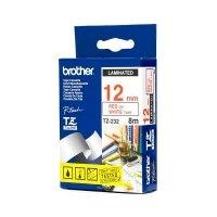 Brother TZE-232 Original P-Touch Red on White Tape 12mm x 8m