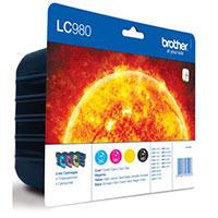 Brother LC980BK/ LC980C/ LC980M/ LC980Y Original Black & Colour 4 Ink Cartridge Pack