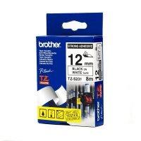 Brother TZ-S231 Original P-Touch Strong Adhesive Black on White Tape 12mm x 8m