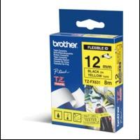 Brother TZE-FX631 Original P-Touch Black on Yellow Flexible ID Laminated Tape 12mm x 8m