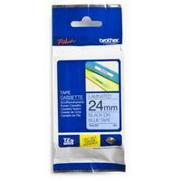 brother p touch tze551 24mm gloss tape black on blue