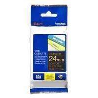 Brother P-Touch TZE354 24mm Gloss Tape - Gold on Black