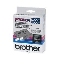 brother p touch tx355 24mm gloss tape white on black