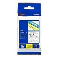 brother p touch tzem31 12mm matt tape black on clear