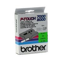 Brother P-Touch TX751 24mm Gloss Tape - Black on Green