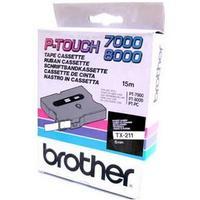 Brother P-Touch TX211 6mm Gloss Tape - Black on White