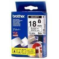 brother p touch tzse4 18mm security tape black on white