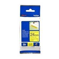 brother tzes651 24mm strong adhesive tape black on yellow