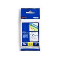 Brother P-Touch TZE133 12mm Gloss Tape - Blue on Clear
