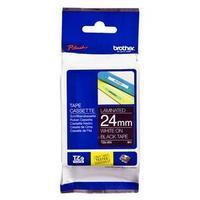 Brother P-Touch TZE355 24mm Gloss Tape - White on Black