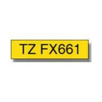 Brother TZEFX661 36mm Flexible Tape - Black on Yellow