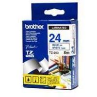 Brother P-Touch TZE253 24mm Gloss Tape - Blue on White