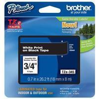 Brother P-Touch TZE345 18mm Gloss Tape - White on Black