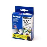 Brother P-Touch TZEFX241 18mm Flexible Tape - Black on White