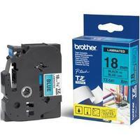 brother p touch tx551 24mm gloss tape black on blue