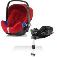 britax baby safe i size car seat and i size flex base flame red new