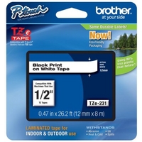 Brother TZe N231 Non-laminated tape- Black on White