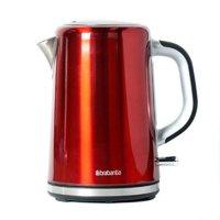 Brabantia Soft Grip Brushed Stainless Steel Red Kettle