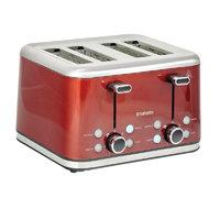Brabantia 4 Slice Toaster Brushed Stainless Steel Red