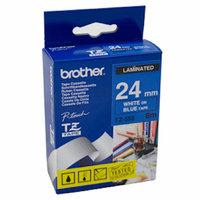 brother tze 555 laminated tape gloss white on blue