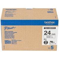 brother p touch multipack 24mm black on white laminated