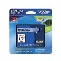 brother tze 131 original p touch label tape 12 x 262 ft 12mm x 8m blac ...