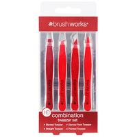 brush works tweezers hd combination tweezer set red