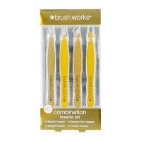 brushworks hd combination tweezer set gold