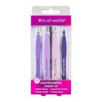 brushworks hd combination tweezer set mixed