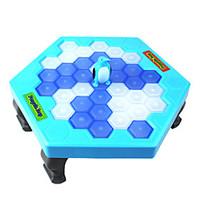 Break the Ice Puzzle Desktop Game Penguin Knock Ice Building Blocks Interaction Toys White Blue