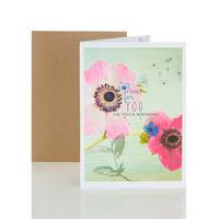 Bright Photo Floral Birthday Card