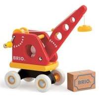 BRIO Wooden Crane and Load Push-Along Toy 30428
