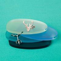 Brushed Silver Stag Earrings