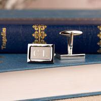 brushed silver cufflinks