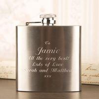 Brushed Steel Hipflask