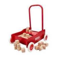 brio red toddler wobbler with 50 blocks brio 30479