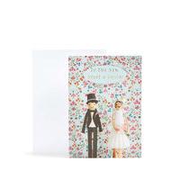 Bride & Groom Peg Couple Wedding Card