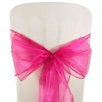 bright pink organza chair sashes