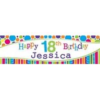 Bright and Bold Age 18 Personalised Party Banner