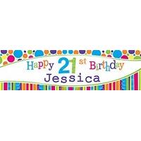 Bright and Bold Age 21 Personalised Party Banner