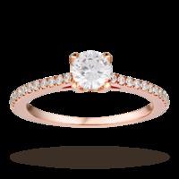 brilliant cut 061 total weight solitaire and diamond set shoulders rin ...