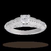 Brilliant Cut 1.02ct Diamond Ring With Diamond Set Shoulders In 18 Carat White Gold - Ring Size L