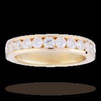 Brilliant Cut 1.00 Carat Total Weight Diamond Set Eternity Ring in 18 Carat Yellow Gold - Ring Size O
