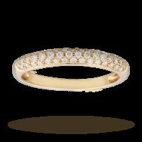 Brilliant Cut 0.33 Carat Total Weight Pave set Diamond Ring in 9 Carat Yellow Gold