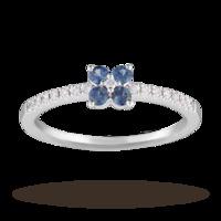 Brilliant Cut Sapphire and Diamond Promise Engagement Ring in 9 Carat White Gold