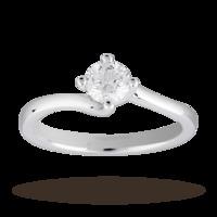 Brilliant Cut 0.50 Carat Solitaire Twist Ring in 18 Carat White Gold