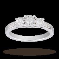 brilliant cut 033 carat total weight three stone diamond ring with dia ...