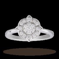 Brilliant Cut 0.25 Carat Total Weight Diamond Heritage Ring - Ring Size O