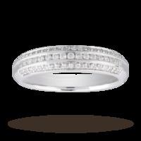 Brilliant Cut 0.33 Carat Total Weight Diamond Half Eternity Ring - Ring Size O